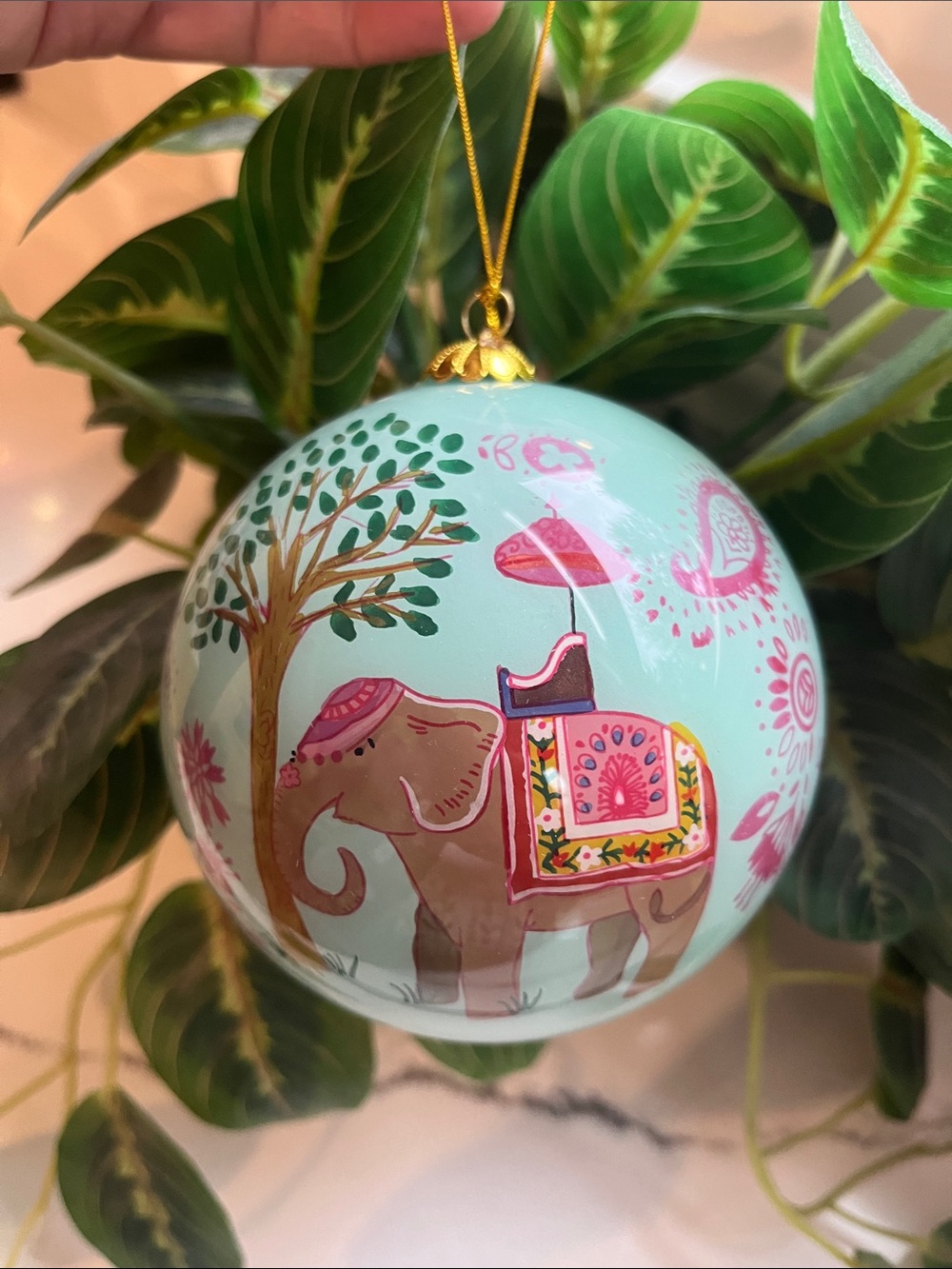 🐘 World Market Li Bien 2025 Glass Elephant Ornament